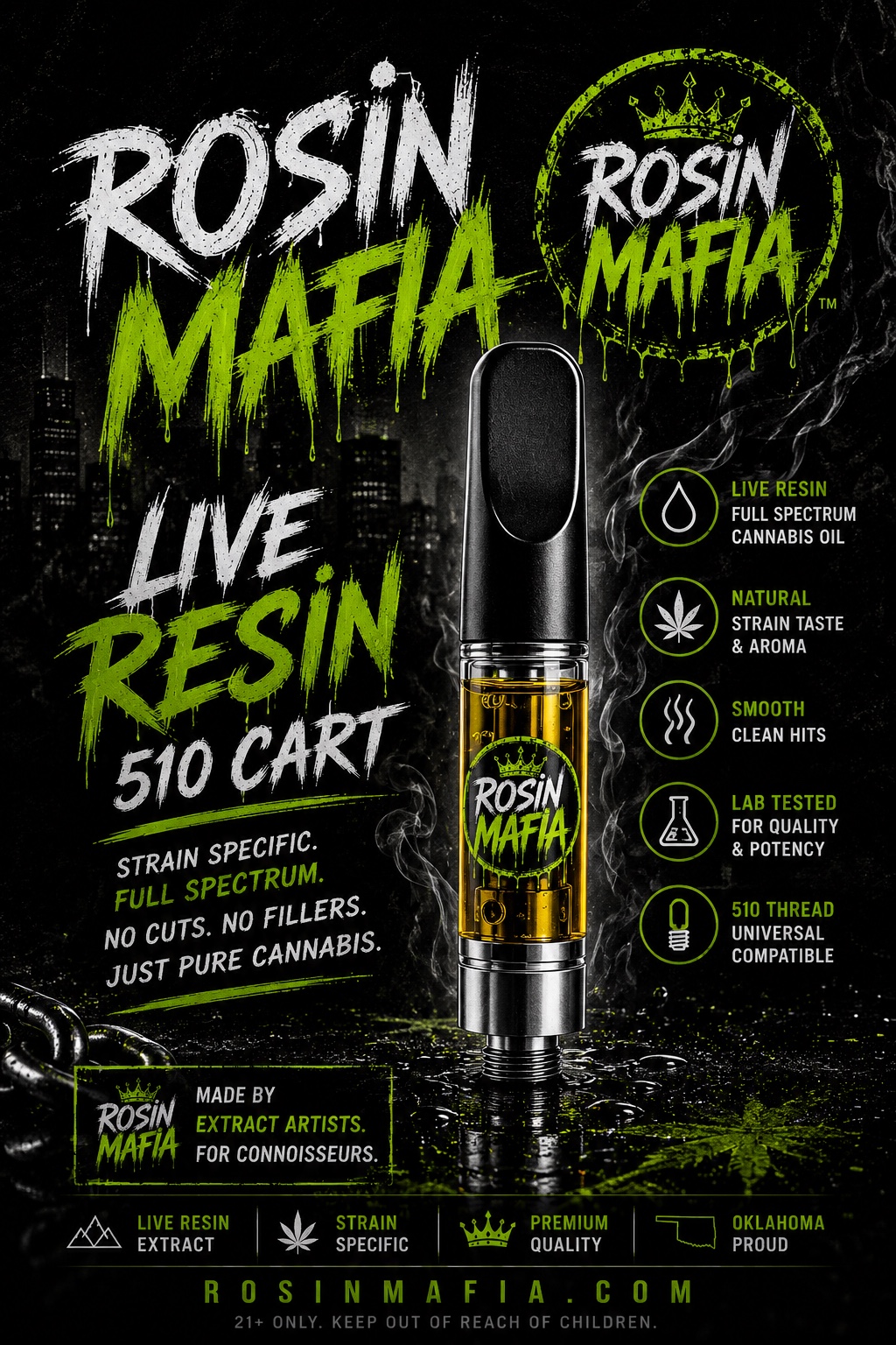 Rosin Mafia Live Resin 510 cart artwork